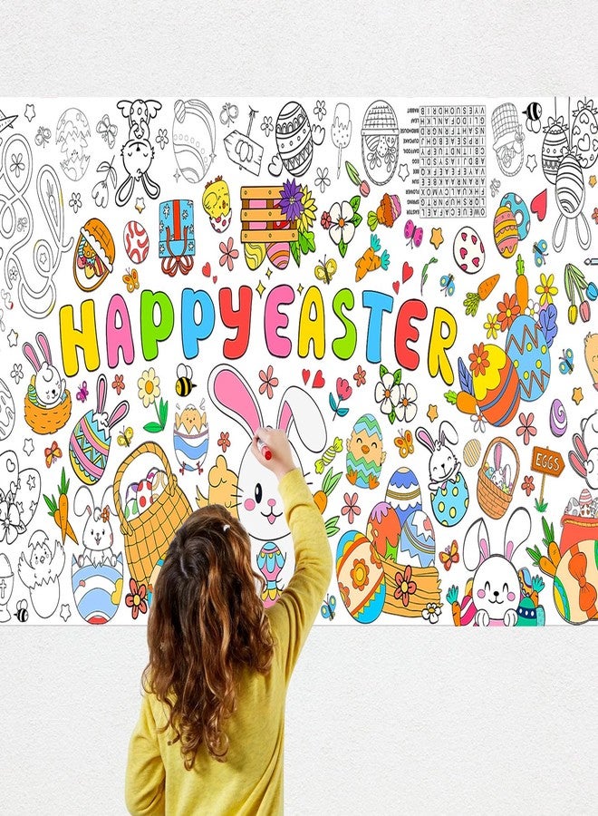 CUUSNNY Easter Coloring Tablecloth,Giant Coloring Poster,Table Cover for Easter Party Decorations Supplies (31.5 x 72 Inches) - Image 5